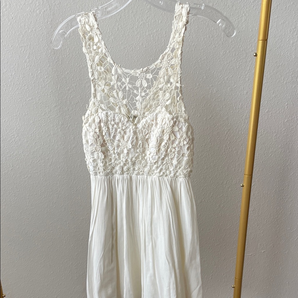 White dress with flower detail